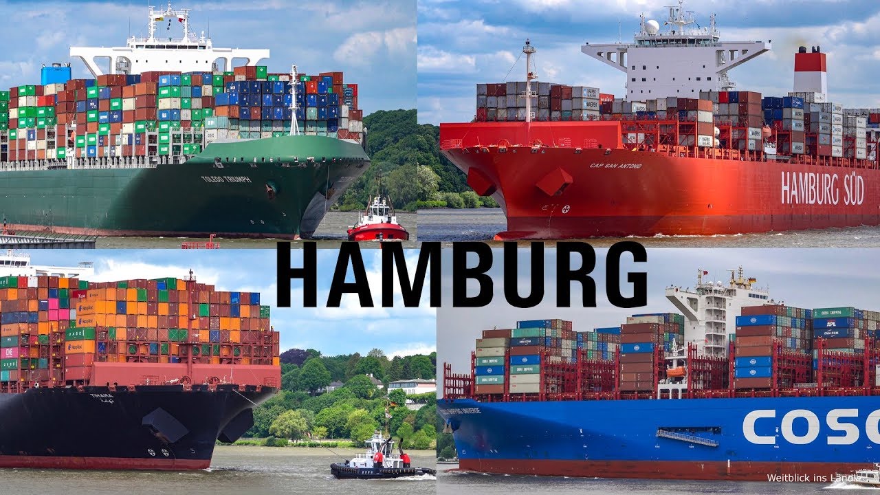 4K | COSCO SHIPPING UNIVERSE – TOLEDO TRIUMPH – UASC TIHAMA …| Container Shipspotting Hamburg 2019