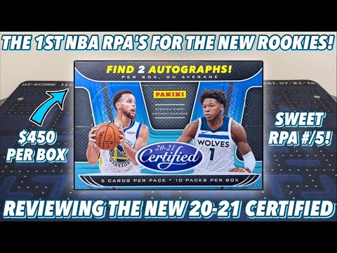 450 WITH 2 AUTOS! THE 1ST NBA RPA's!* 2020-21 Panini Certified