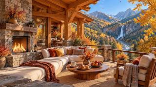 Calm Autumn on a Mountain River Cabin 🍂 Soft Piano Music & Crackling Fire screenshot 5