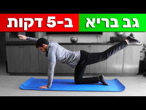 רק 5 דקות לגב בריא יותר - תרגילים לגב עם מתיחות קלות | אימון גב בלי ציוד