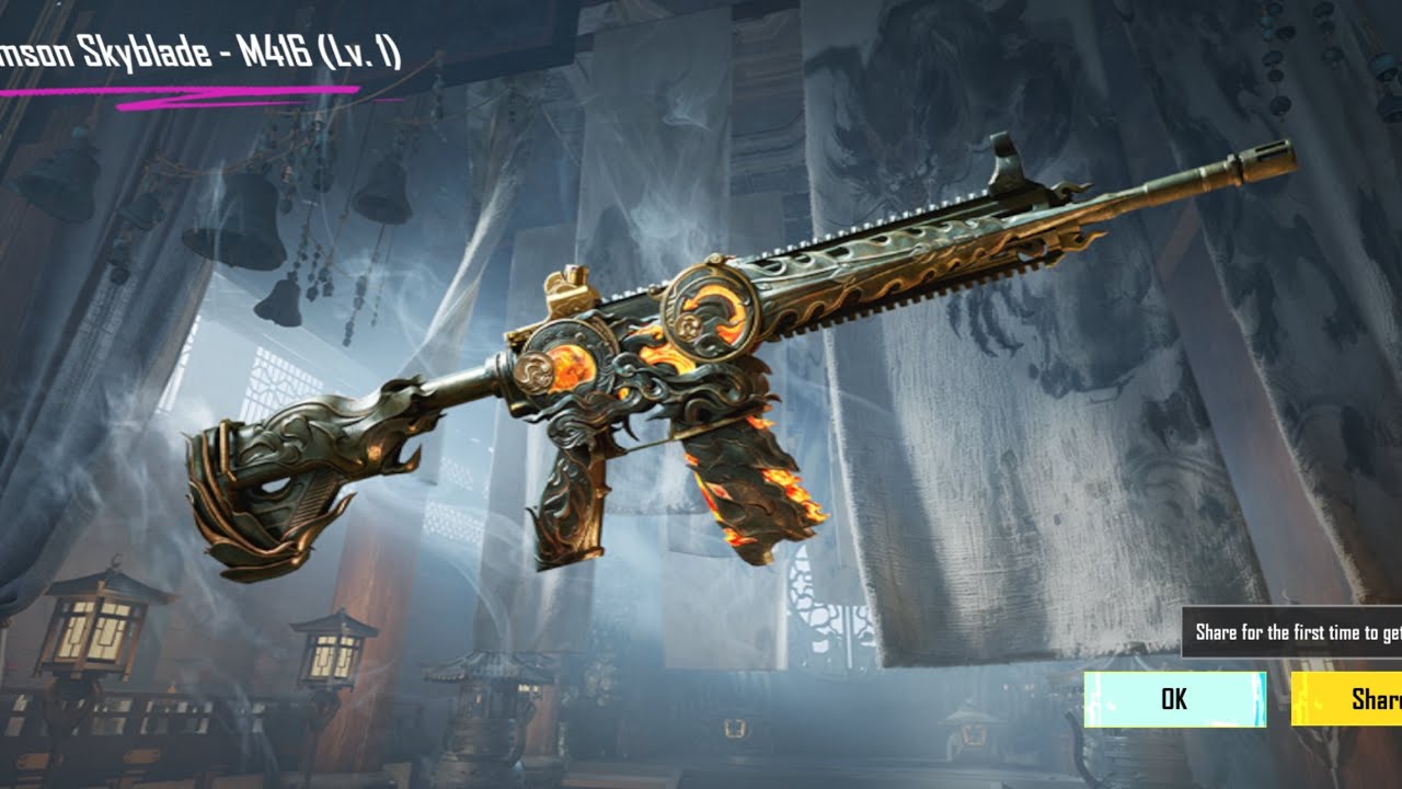 5k uc m4 crimson skyblade create opening #pubgmobile 