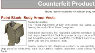 (0059) Counterfeit Alert! Fake 'Point Blank' Body Armor Vests Being Sold!