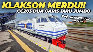 LIVERY BARU OBRAL KLAKSON MERDU‼️Naik KA Penataran ditarik Lokomotif CC203 Dua Garis Biru Jumbo