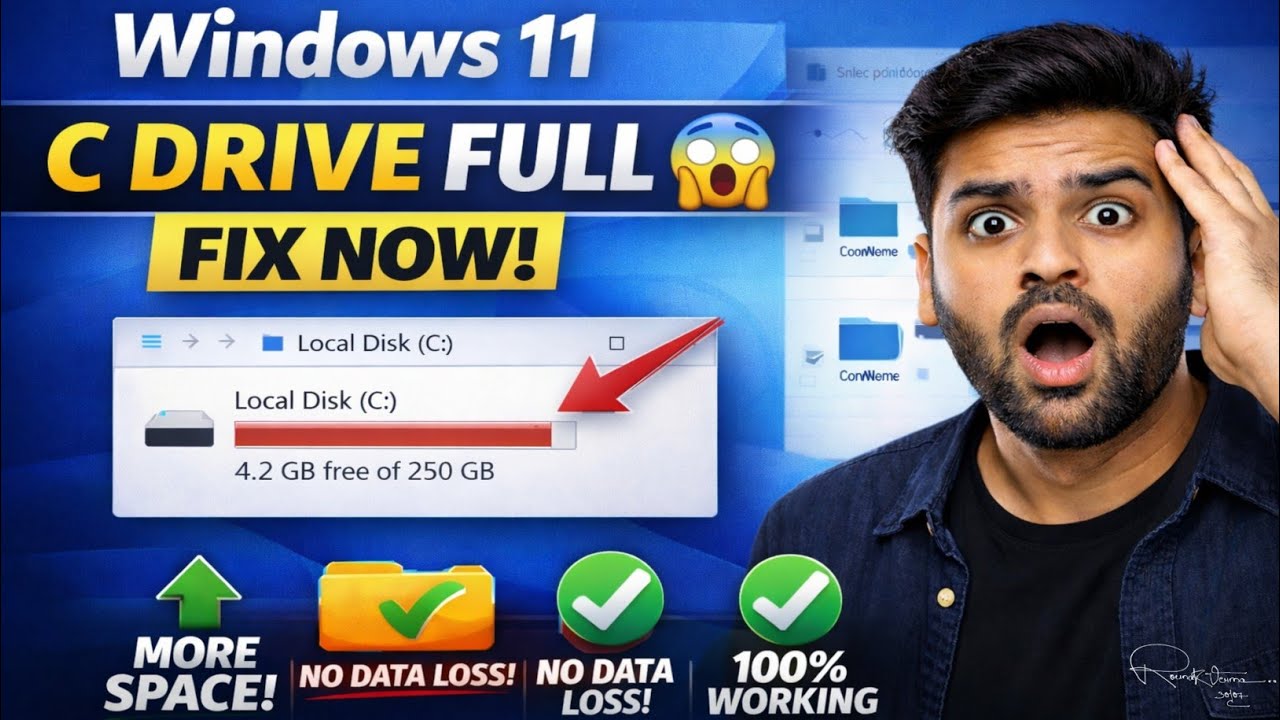 Windows 11 C Drive Full? 😱 Increase Space Without Data Loss | 100% ...