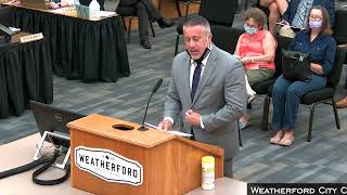 Weatherford City Council Facebook Livestream from August 25, 2020