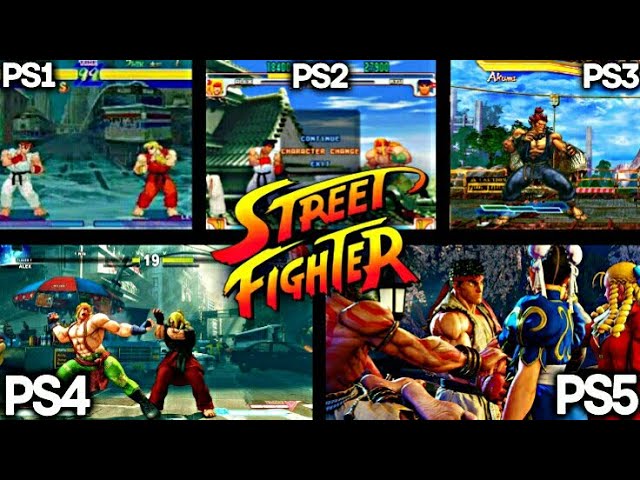 STREET FIGHTER PS1 VS PS2 VS PS3 VS PS4 VS PS5 