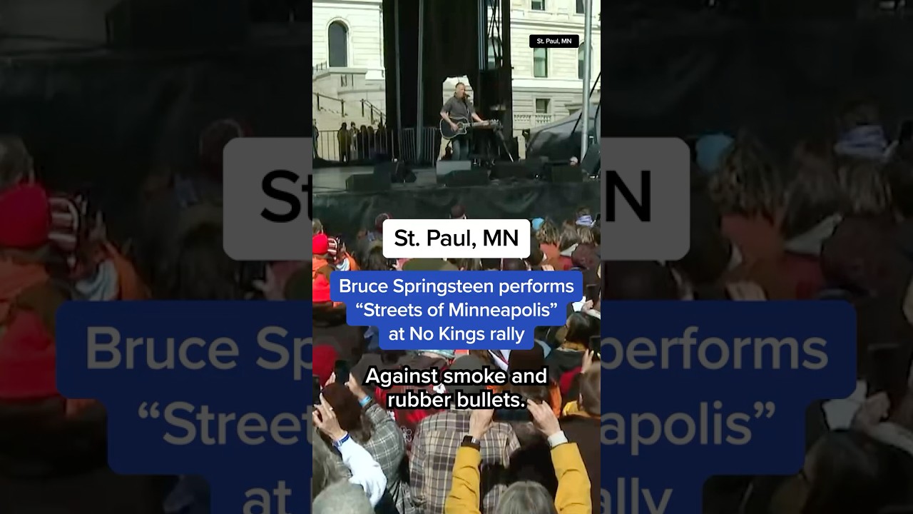 Bruce Springsteen performs "Streets of Minneapolis" at No Kings rally