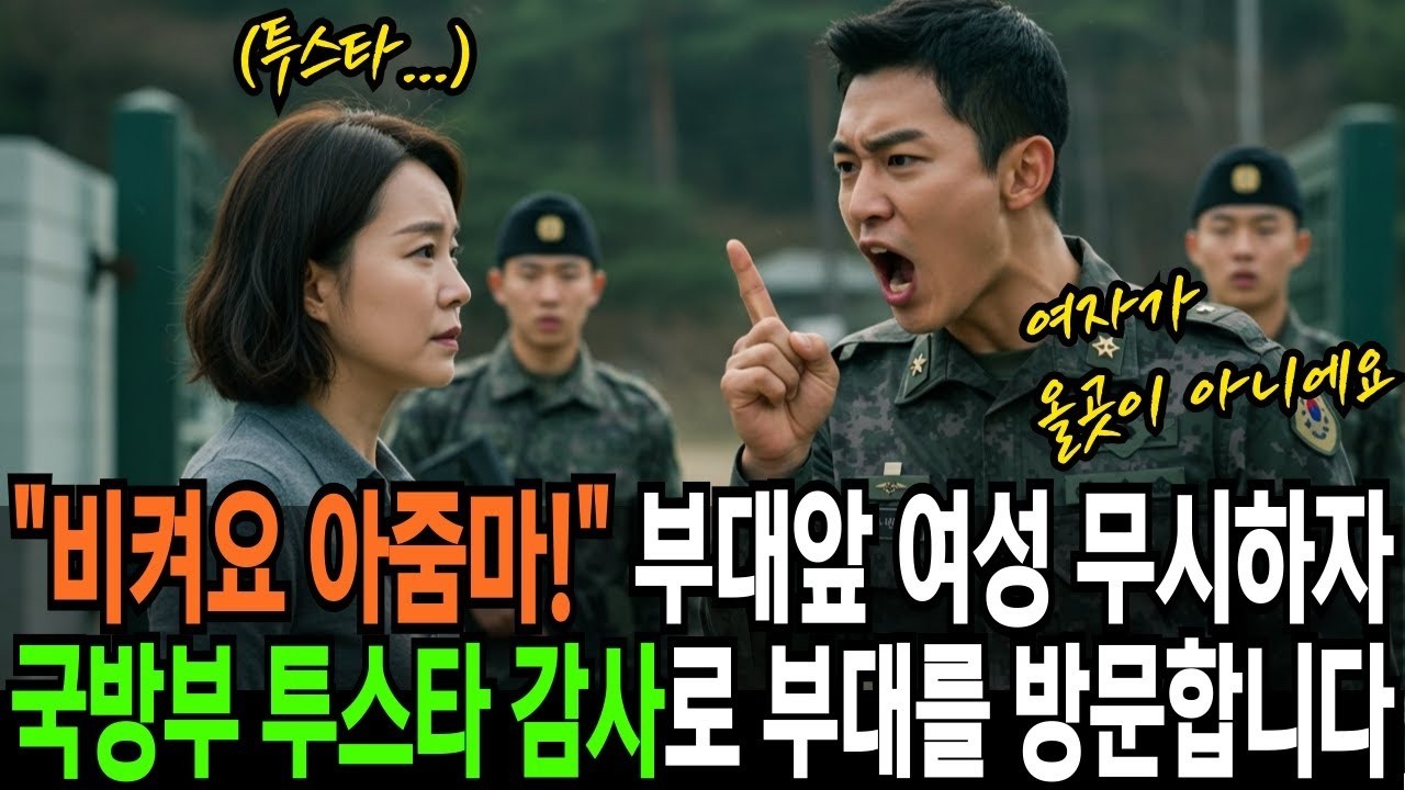 비켜요 아줌마 뭔가 메모를 하며 부대앞 서성이던 여성 개무시하자 다음날 국방부 투스타 감사관 군복을 입고 부대에 방문합니다  반전사연  오디오북