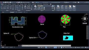 AutoCAD Advanced Drawing Commands(spline fit, spline CV, construction line, spiral, ray,region ete)