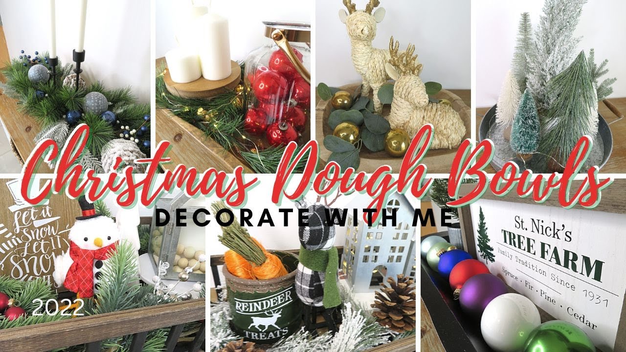 how to decorate a dough bowl for christmas