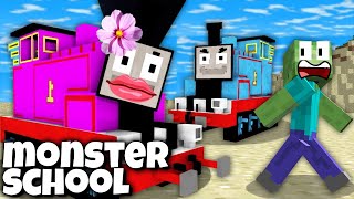 Monster School : ALL EPISODE TRAIN SCHOOL VS THOMAS THE TRAIN - Minecraft Animation