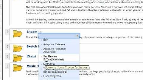 Staff guide to context menus on Blackboard