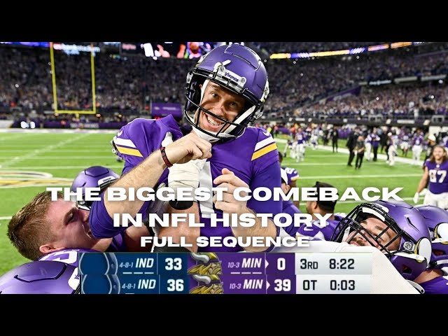 Vikings complete largest comeback in NFL history to beat Colts 39