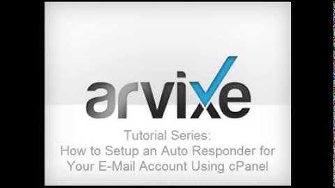 cPanel Hosting Tutorial - How to Setup an Auto Responder for Your E-Mail Account