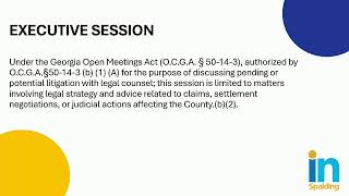 Spalding County Board of Commissioners Workshop 02-02-2026 3:00pm Meeting