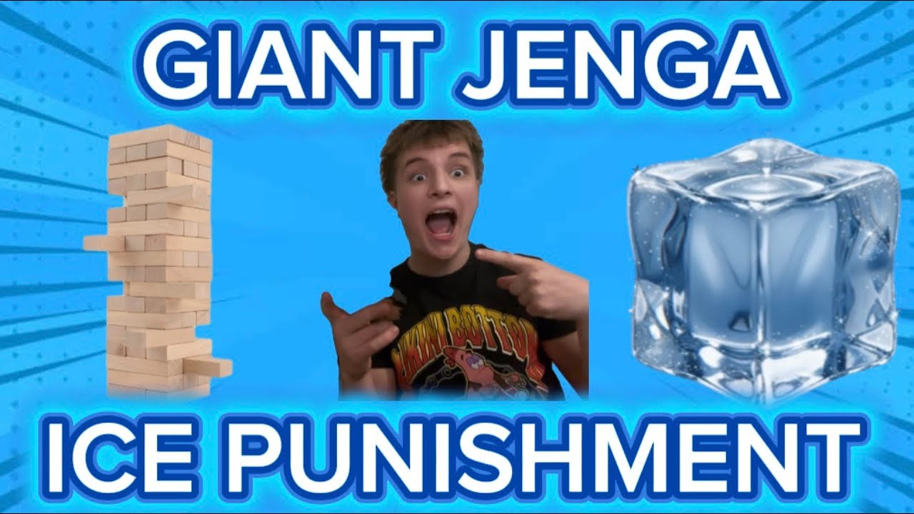 GIANT JENGA!!! ICE COLD PUNISHMENT 😈 