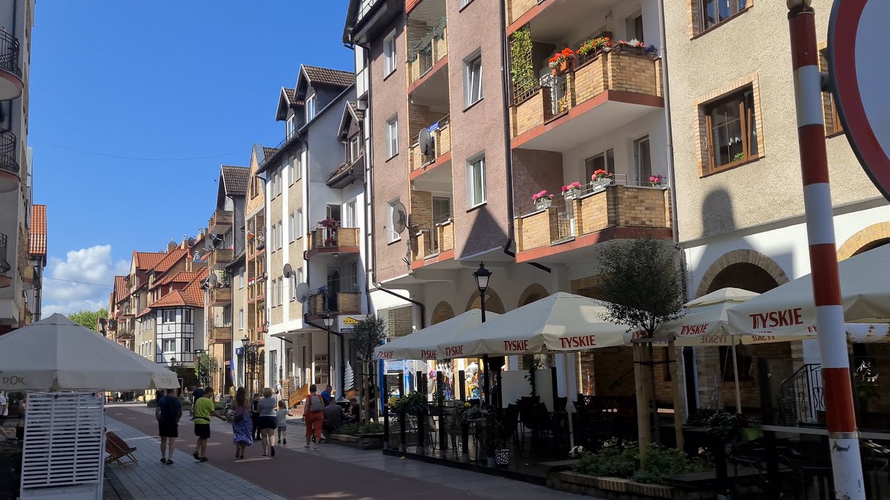 🇵🇱 Kołobrzeg Kolberg, Polska. Walk Spacer, Śródmieście w  Kołobrzegu. [4K]
