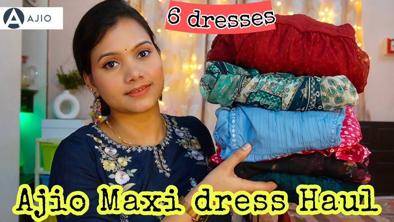 💕Ajio maxi dress Haul💕dress for Birthday party,outing💕ajio Big bold