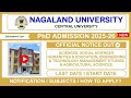 Nagaland University PhD Admission 2025-26 Notification | Dates, Subjects, Seats &amp; How to Apply
