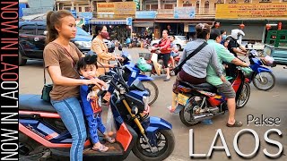 Riding Downtown Pakse LAOS - STREET TOUR | Now in Lao