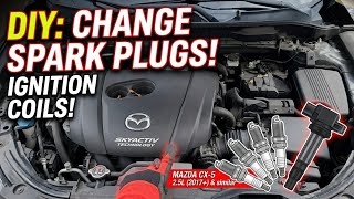 Mazda CX5 2.5L Sparkplug and Ignition Coil Replacement Change 2017 and Others Similar
