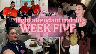 FLIGHT ATTENDANT TRAINING: WEEK FIVE ✈️ self defense class, longggg days, and forever friends!!!!