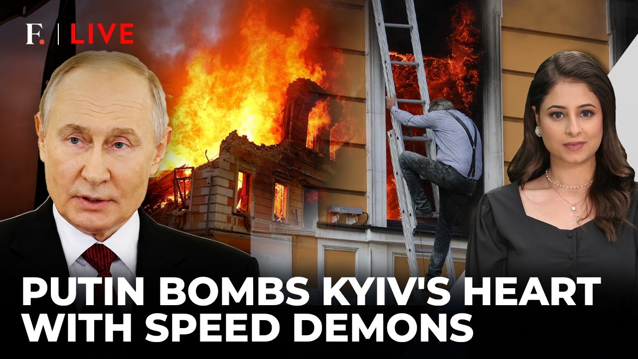 On Cam: Russia's Jet Drones Smash Kyiv, People Hang From Windows To Escape | Firstpost Live