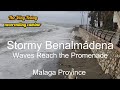 January 4th 2026 Stormy Weather Rain Wind And High Waves Benalmadena Malaga Province Spain 