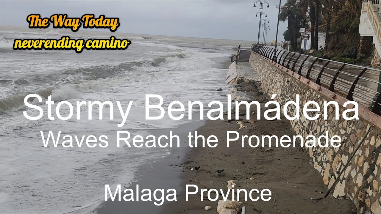 January 4th 2026 Stormy Weather, Rain, Wind and High Waves Benalmadena, Malaga Province, Spain 