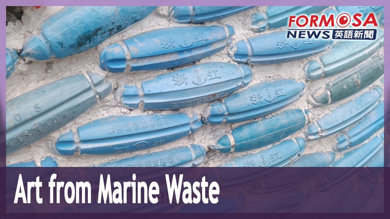 Green Island residents make art with Chinese fish-net floats washed ashore