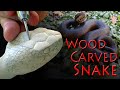 Carving a Cottonmouth Snake from Wood