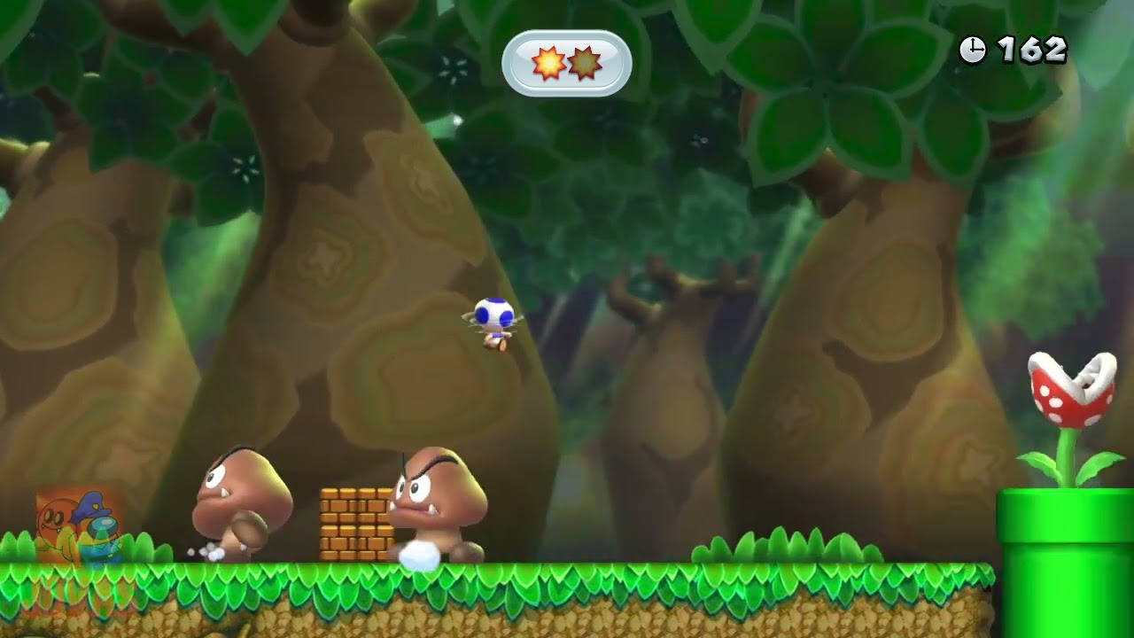 "Be Gentle to Giants" Challenge (1 Hit) (Silver Medal) - New Super Mario Bros. U Deluxe