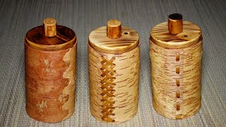 Три Простых Туеска №2 Для Одного Проекта. Three Birch Bark Containers With Their Own Hands №2. Diy