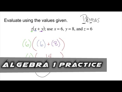 Algebra 1 Practice - Evaluating Expressions (Example 1)