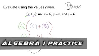 Algebra 1 Practice - Evaluating Expressions (Example 1)
