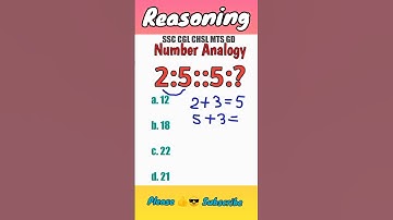 Number Analogy ! Reasoning ! Reasoning Tricks ! SSC CGL 2023 ! #maths #shorts