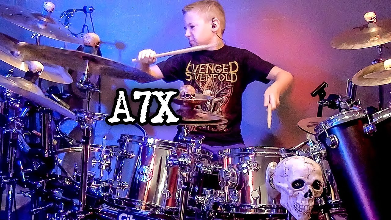 WELCOME TO THE FAMILY - A7X (9 year old Drummer) Drum Cover by Avery Drummer Molek