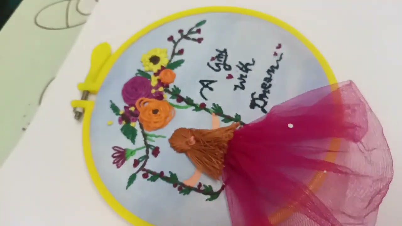 DIY Embroidery Hoop Wall Decor |Handmade Craft | Girl with Dream😴💭 