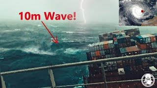 Сontainer Vessel In Storm Force 10 Beaufort High Gm. Tasman Sea