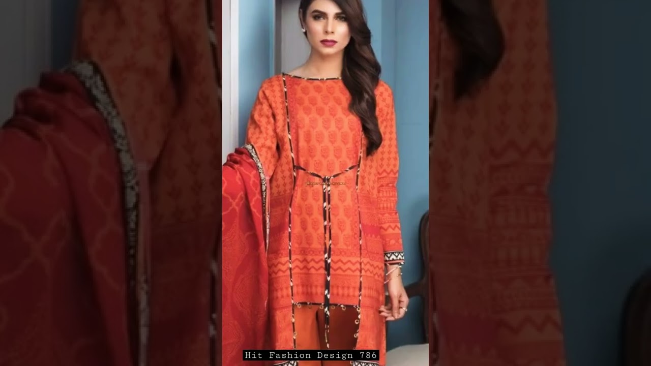 Orange colour Dress Design 2022 