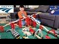 Johny Unboxes New Amtrak Wooden Train Toys & Builds Giant Wooden Track Munipals Layout