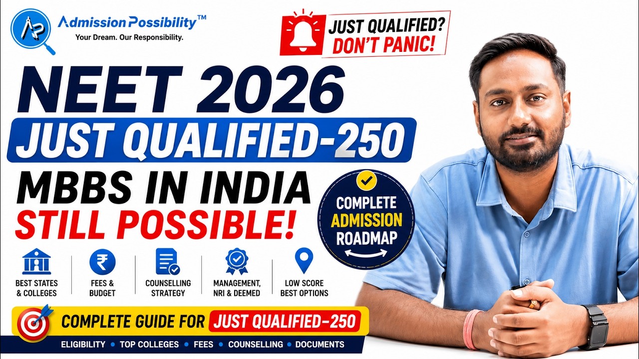 Just Qualified NEET 2026, MBBS in India is Possible | Complete Admission Roadmap | Low Score Guide