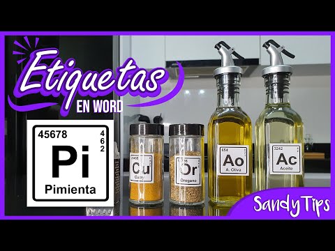 DIY Etiquetas Imprimibles Para Frascos de Cocina en Word 💜 Sandy Tips