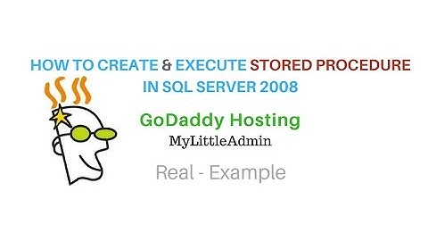 Create/Exec Stored Procedures In SQL Server 2008 (mylittleadmin)