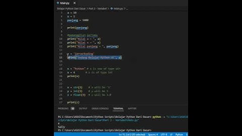 Variabel - Belajar Python Dasar dari Nol #Shorts