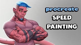 Handsom Demon character design time-lapse #procreate