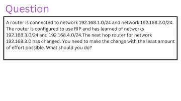 A router is connected to network 192.168.1.0/24 and network 192.168.2.0/24.
