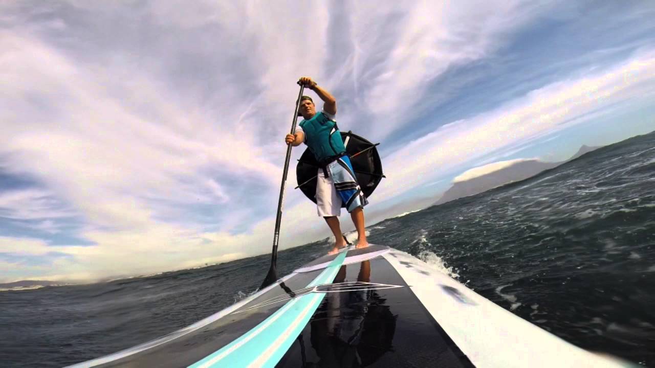 Cape Town Gale with back-chute on downwind SUP - YouTube