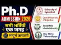 Ph.D Admission 2026 Notification | Central Universities Ph.D Application Form | UGC NET June 2026