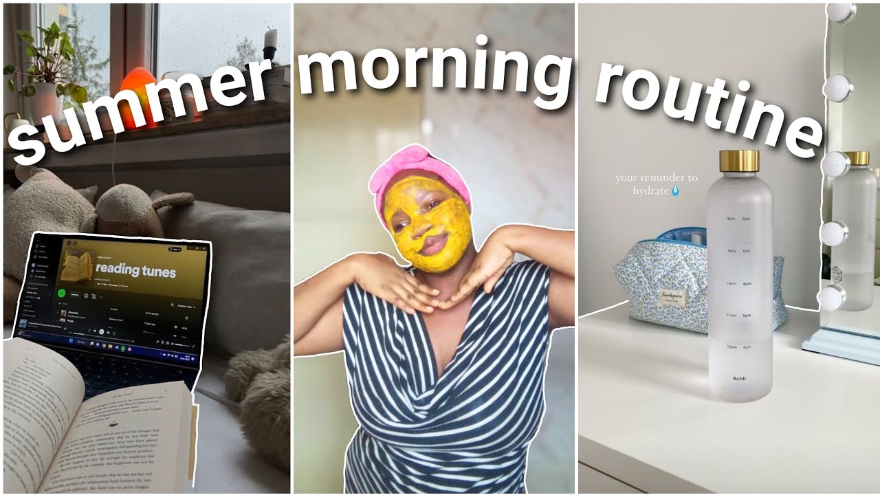 OUR 8AM REALISTIC PRODUCTIVE MORNING Routine 2023|summer morning routine:skincare routine, reading 💗
